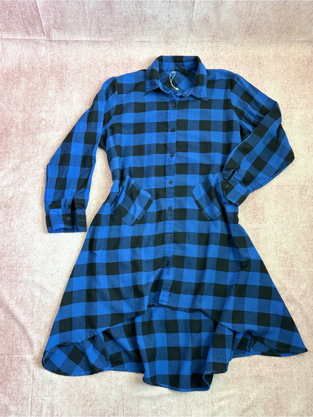 Size 2XL Womens Flattering Plaid Button-Down Shirt Dress. Fall/Winter
